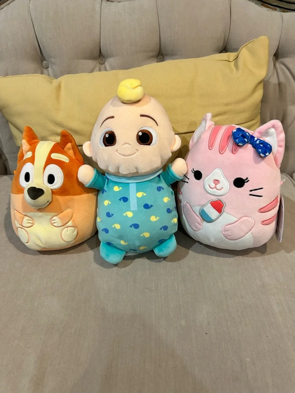 Squishmallows Blue, Pink & Orange Plush Character Trio